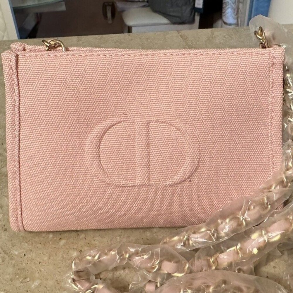 Dior Beauty Pretty Pink Converted Cosmetic Pouch Crossbody Bag / Clutch